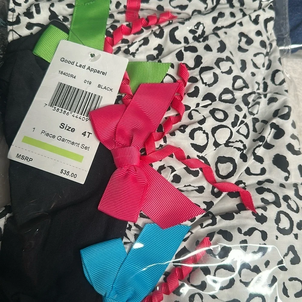 Girls Leopard Print Dress 4T  Colorfull Bows Good Lad Retail $35